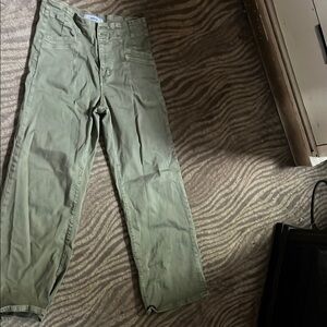 Green Straight Leg Cotton Pants